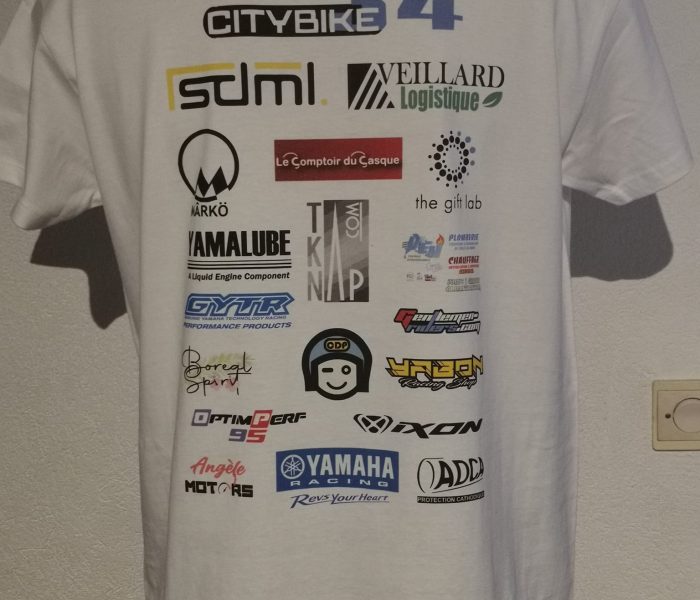 t-shirt blanc personnalisé team moto sponsors sponsorisé 24h du mlans